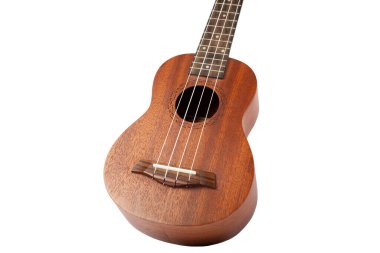 beyaz arkaplanda izole edilmiş ukulele gitar