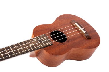 beyaz arkaplanda izole edilmiş ukulele gitar