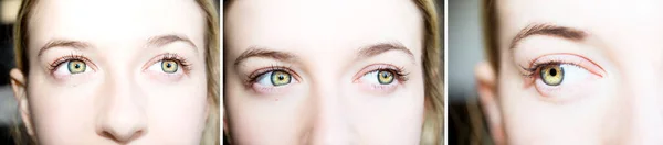 Set Beautiful Female Eyes Close Shot — Stockfoto