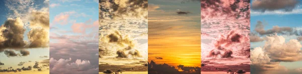 Set Sky Background Clouds Collage Clouds — Zdjęcie stockowe