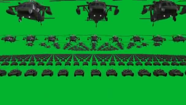 Chromakey Army Isolated Background Loop — Vídeo de stock