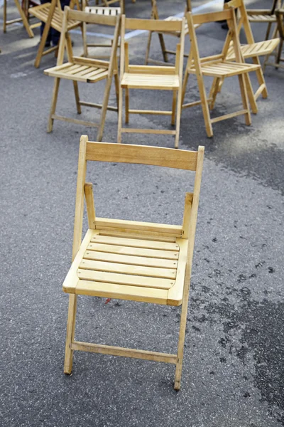 Дерев'яний стілець на шоу — стокове фото
