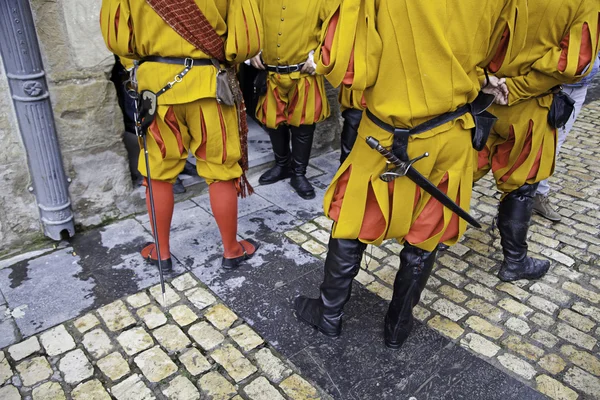 Mittelalterliche Kriegergruppe — Stockfoto