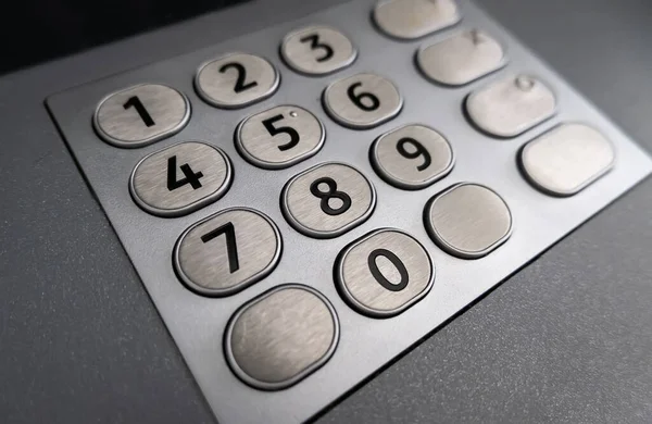 Detail Metal Keys Put Secret Number Bank Stock Photo