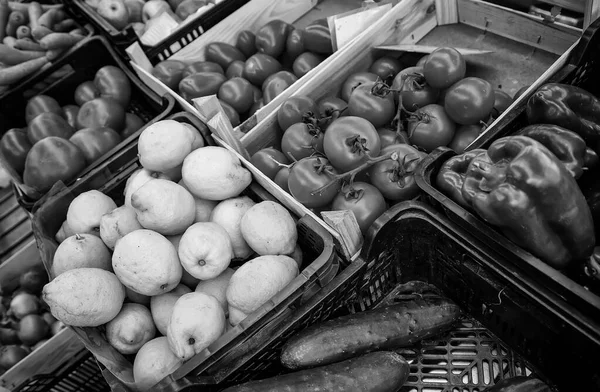 Groenten Fruitmarkt Detail Van Aankoop Van Gezonde Levensmiddelen — Stockfoto