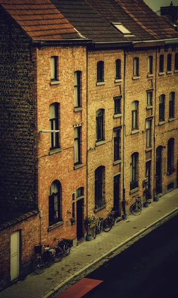 Gamla Hus Brygge Detalj Medeltida Stad Belgien Europa — Stockfoto