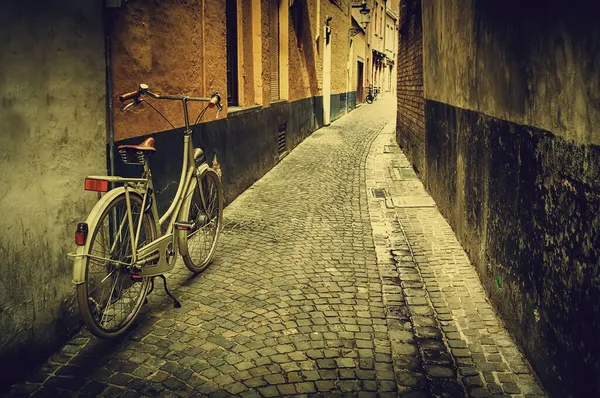 Bicicletta Tipica Bruges Dettaglio Dei Trasporti Città Turismo Esplorazione Della — Foto Stock