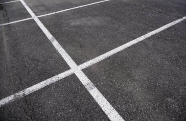 Detail of lines to park in a car park