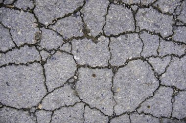 Abandoned and damaged road detail