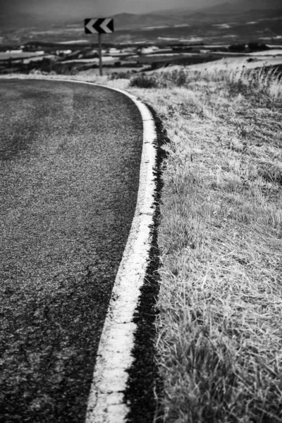 Safety Line Detail Mountain Road — Stock Photo, Image