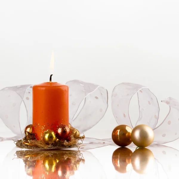 Candle and flasks — Stock Photo, Image