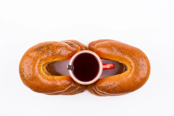 Breakfast with sweet tea — Stock Photo, Image