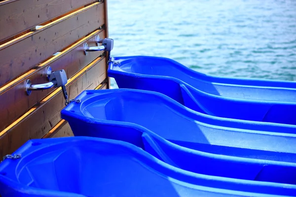 Blue wheelbarrows — Stock Photo, Image