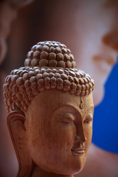 Wood carving of buddha — Stock Photo, Image