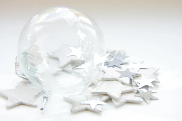 Białe gwiazdy & kryształowej kuli — Zdjęcie stockowe