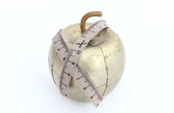 Metallic apple on diet — Stock Photo, Image