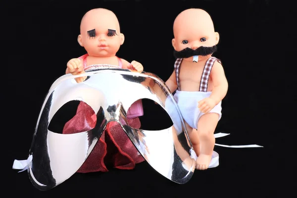 Bebek ve maske — Stok fotoğraf