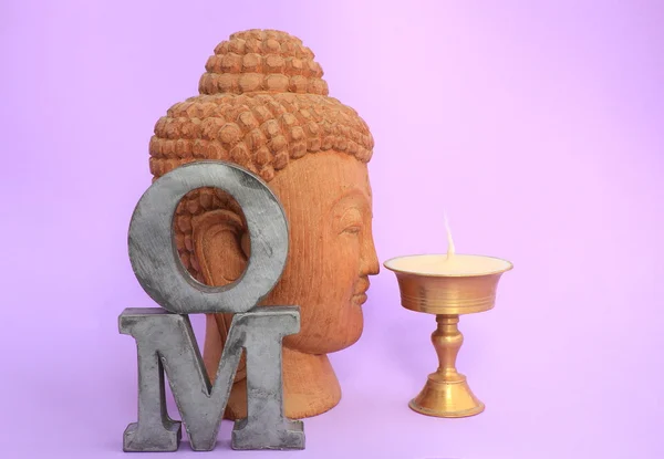 Candlestick & buddha — Stock Photo, Image