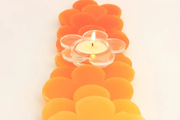 Svíčky v řádku — Stock fotografie
