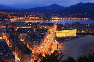 zurriola beach, twilight