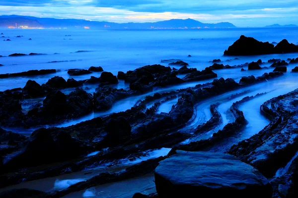 Barrika coast at twilight — Stock Photo, Image