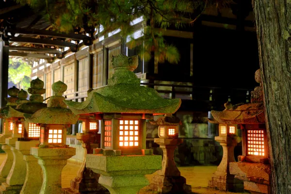Chrám v noci Japonsko — Stock fotografie