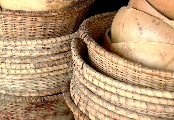 Stacked baskets-Ziguinchor-Senegal — Stock Photo, Image