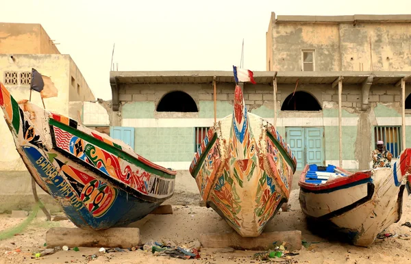 Three canoes-Saint Louis du Senegal — Stock Photo, Image