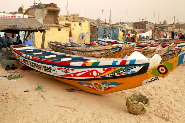 Fishings and canoes-Guet Ndar-Senegal — Stock Photo, Image