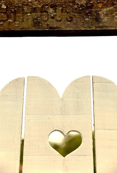 Coração na porta branca — Fotografia de Stock