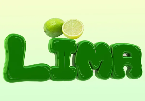 Lime in 3d — Stock Photo, Image