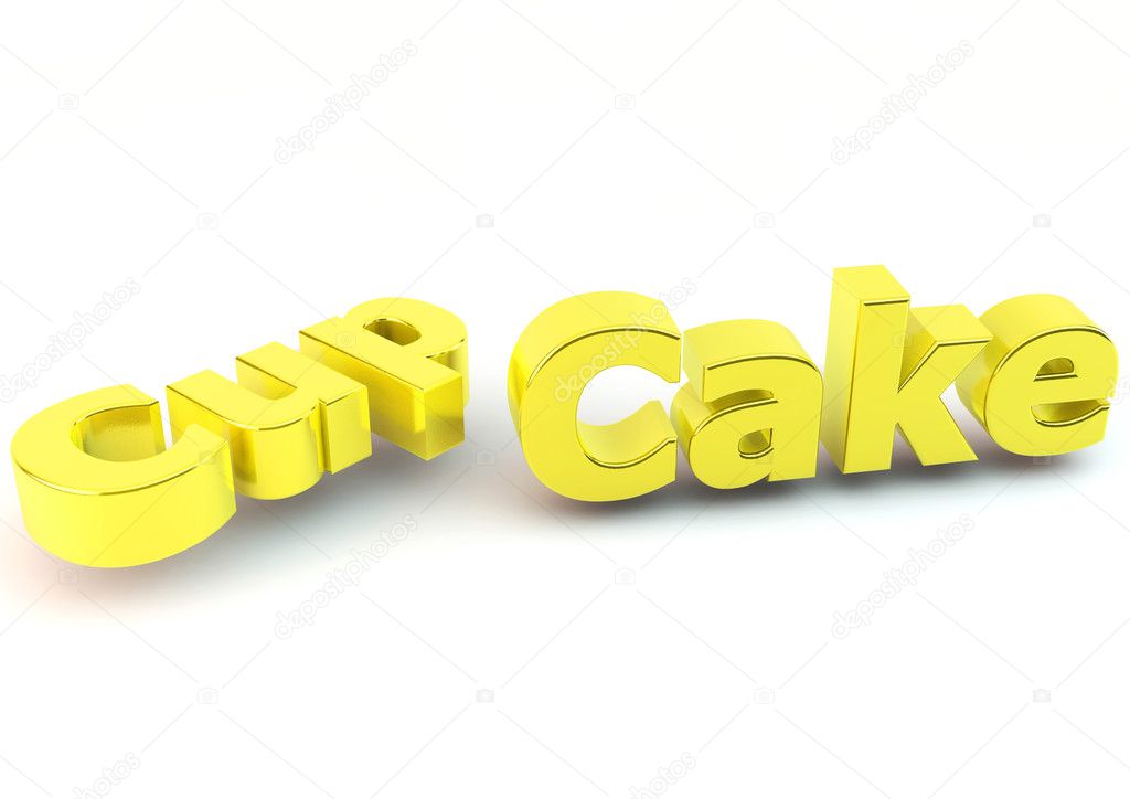 Word cupcake in 3d