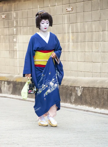 Gejša v čtvrti gion v Kjótu, Japonsko — Stock fotografie