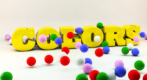 Woord kleuren in 3d — Stockfoto