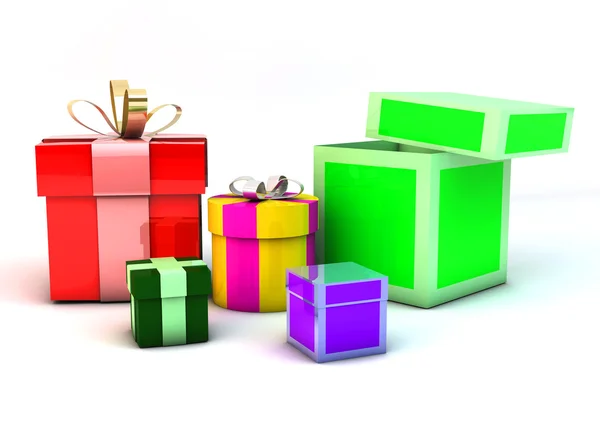 3d gifts boxs — Stock Photo, Image