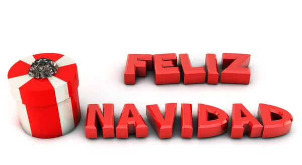 3d Merry Christmas in spanish — Stock Photo, Image