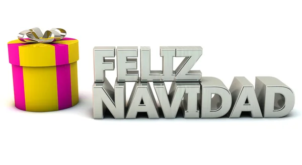 3d Merry Christmas in spanish — Stock Photo, Image