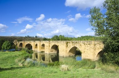 Medieval bridge of San Vicente de la Sonsierra in La Rioja, Spain clipart