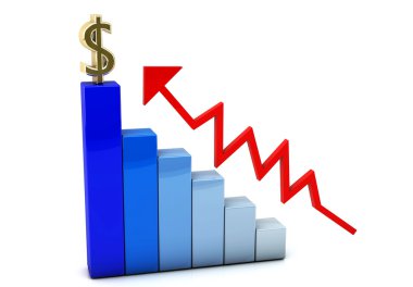 3D renkli grafik ve Doları