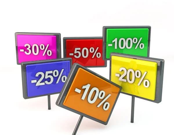 Symbol of different discount rates — Stock Photo, Image