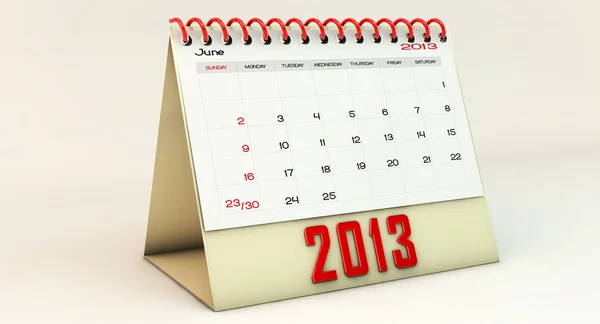 Juni 2013 in 3D — Stockfoto