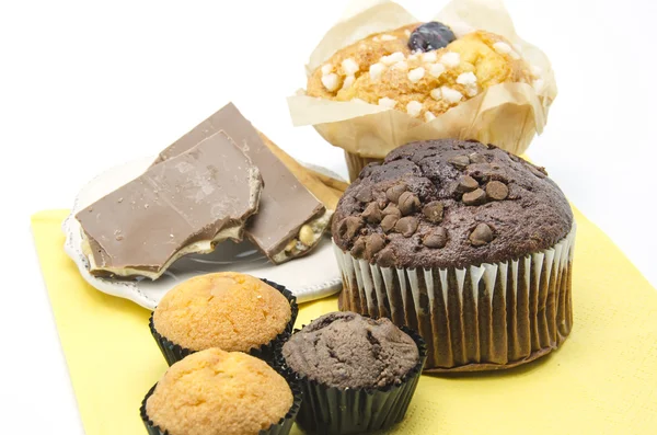 Muffins with chocolate — Stock Photo, Image