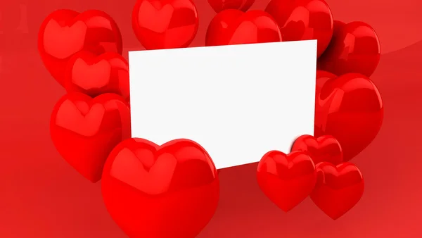 Letter from hearts in 3d — Stock Photo, Image