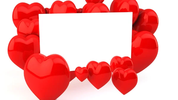 Kalpler 3D gelen mektup — Stok fotoğraf