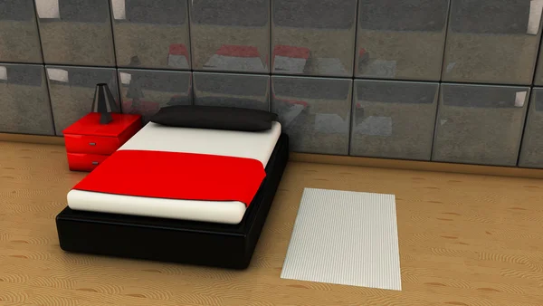 Bedroom in 3d — Stock Photo, Image