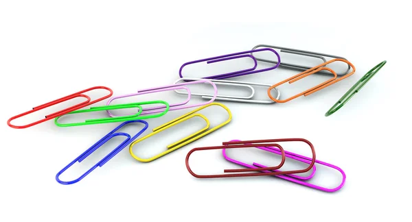Clips falling in 3d — Stock Photo, Image