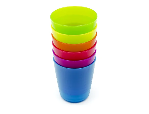 Colorful plastic cups — Stock Photo, Image