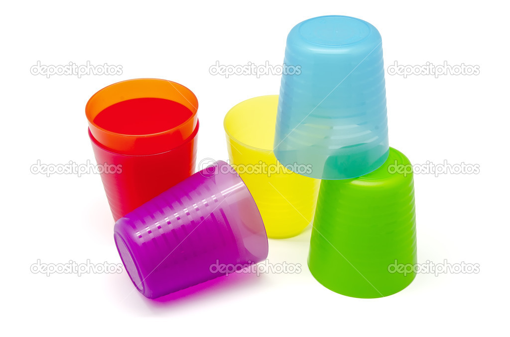 Colorful plastic cups