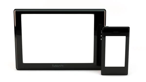 Tablet pc e telefone em 3d — Fotografia de Stock