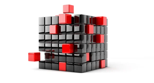 Cube assembling from blocks — Stock Photo, Image